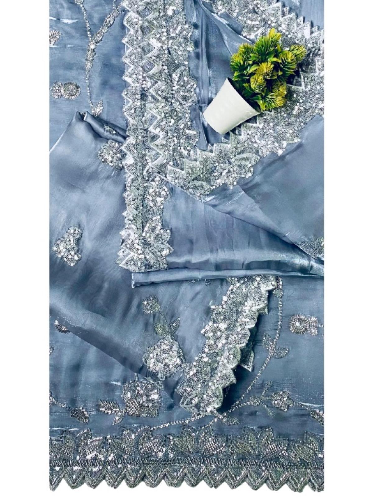 Grey Fancy Korean Turkish Dana Work Suit