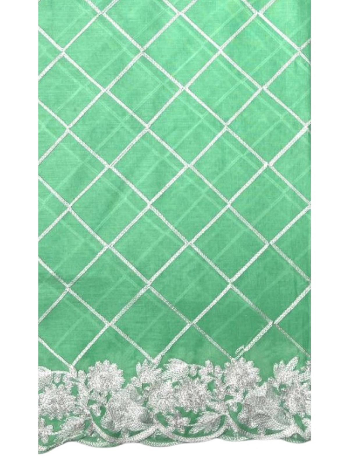 Green Embroidered Shirt Unstitched - Image 4