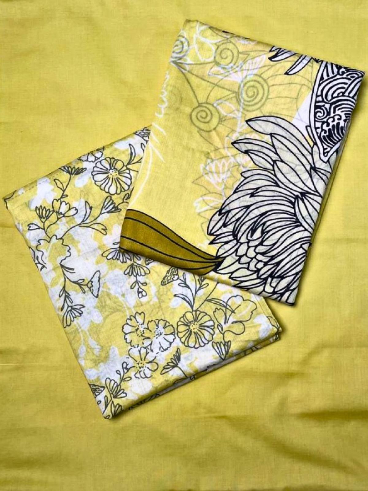 Safa Noor Lime Yellow Unstitched Suit